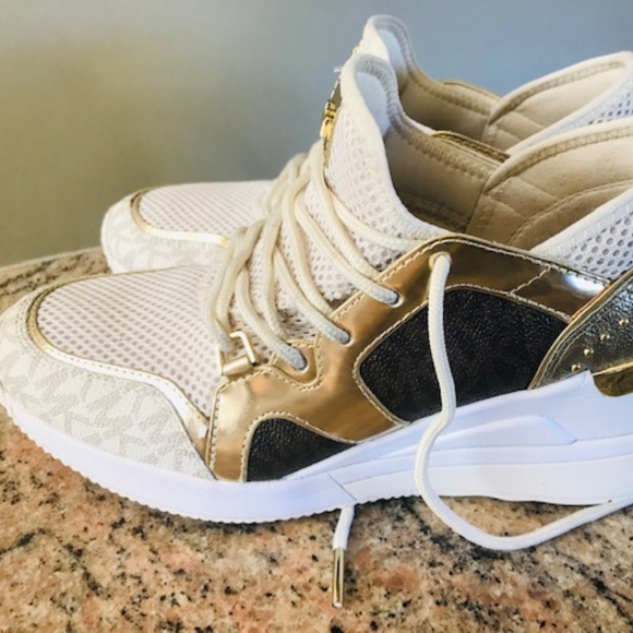 Michael Kors Gold and Brown Sneakers - - Picture 1 of 7